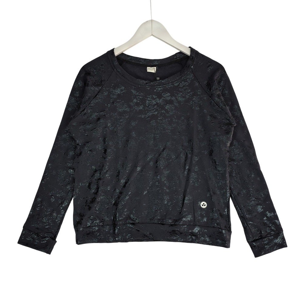 Soulgani Black Blue Foil Print Sweatshirt Pullover NWT Size Small